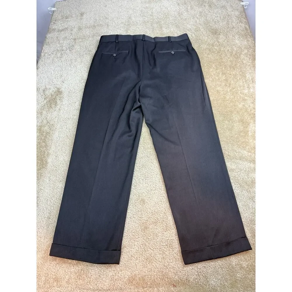 Perry Ellis Portfolio Men’s Dress Pants 36 x 29 Classic Fit Black Pleated A262